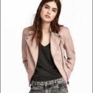 H&M nude biker jacket